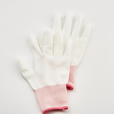 OEM مكافحة ساكنة ألياف الكربون ESD Finger Top Fit PU Coated Gloves 13 Gauge Gray ESD Gloves