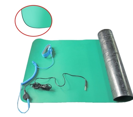 الأخضر 1.2mx10m 2mm ESD حصيرة المطاط الاستاتيكية لطاولة طاولة العمل