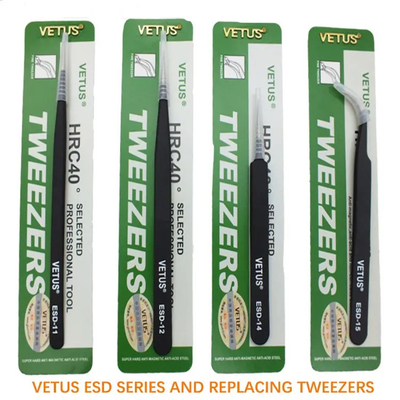 VETUS الفولاذ المقاوم للصدأ الحاجب الملقط أدوات تمديد رمش كاذبة إصلاح Hyperfine جميع لبناء أظافر رمش