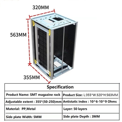 رفوف تخزين بلاستيكية معدنية قابلة للطي SMT ESD PCB