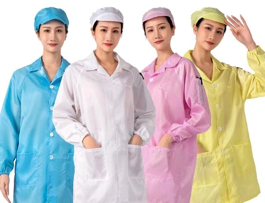 طويلة الأكمام مكافحة ساكنة تي شيرت ESD 2.5mm غرف الأبحاث مقنعين سروال العمل