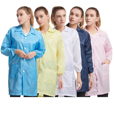 165 * 80 ESD Anti Static Garments غرفة نظيفة معطف دخان 100D * 100D