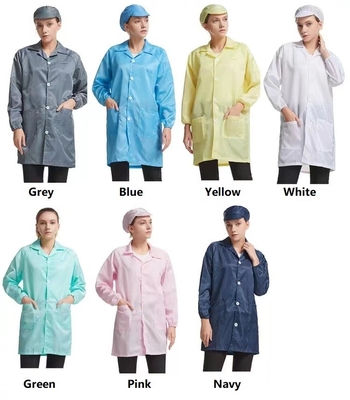 165 * 80 ESD Anti Static Garments غرفة نظيفة معطف دخان 100D * 100D
