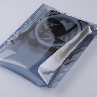 0.075mm ESD مكافحة ساكنة حزمة سستة فتح أعلى ختم الألومنيوم الخلفي