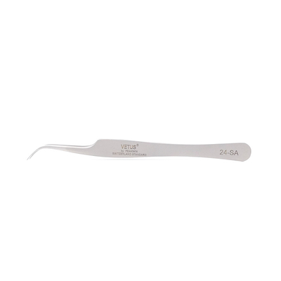 LashArt Straight Vetus Lash Tweezers منحني رفيع نقطة زوج تمديد رمش