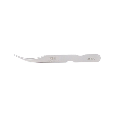 LashArt Straight Vetus Lash Tweezers منحني رفيع نقطة زوج تمديد رمش