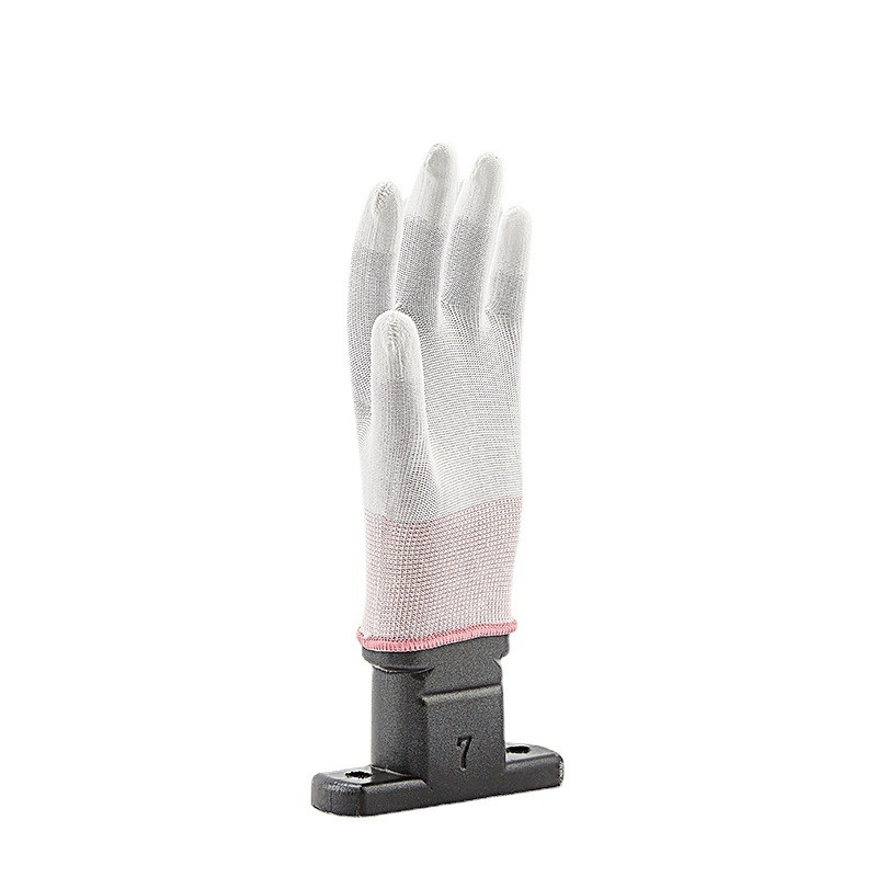 OEM مكافحة ساكنة ألياف الكربون ESD Finger Top Fit PU Coated Gloves 13 Gauge Gray ESD Gloves
